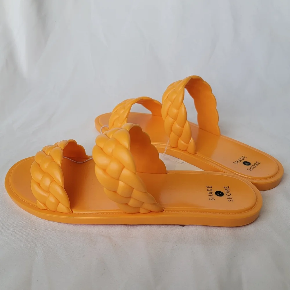 Shade & Shore Reign Braided Jelly Sandals Orange